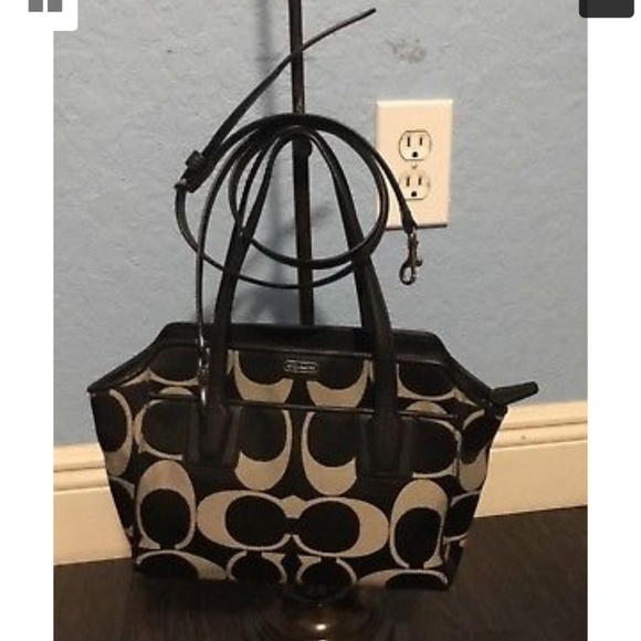 Coach Small Canvas Satchel Bag 2 way - Picture 2 of 6